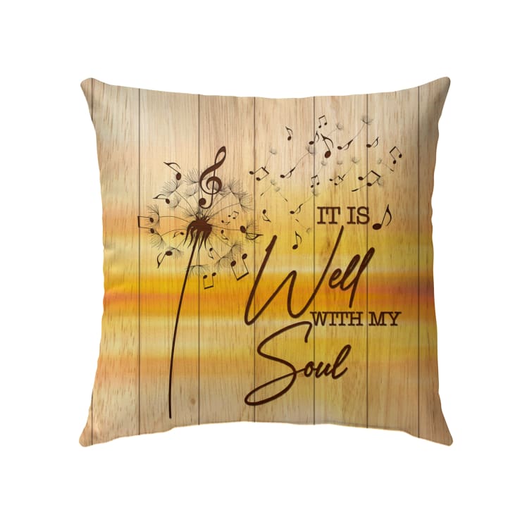 Christian, Dandelion Pillow - Gift For Christian - It is well with my soul Pillow