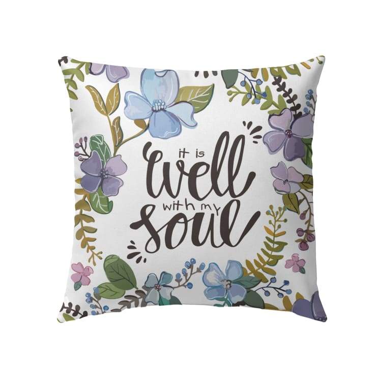 Jesus Pillow - Christian, Wreath Pillow - Gift For Christian - It well with my soul Pillow