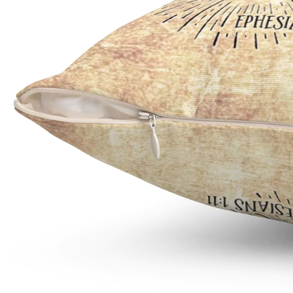 Bible Verse Pillow - Jesus Pillow - Christian, Cross Art Pillow - Gift For Christian - Itβs in Christ that we find out who we are Ephesians 1:11 Pillow