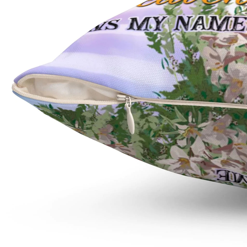 Jesus Pillow - Christian, God's Wings, Wooden Cross Pillow - Gift For Christian - Jesus because of Him heaven knows my name Pillow