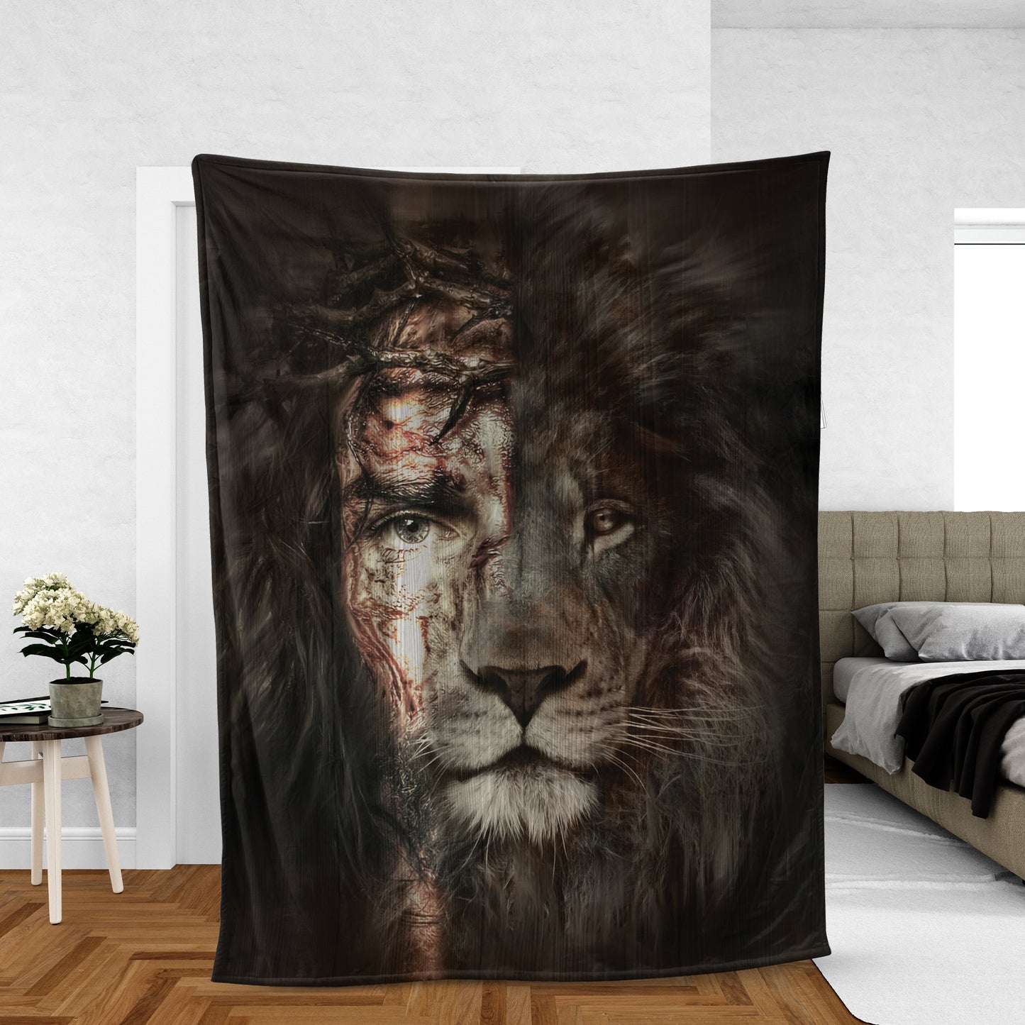 Christian Throw Blanket, Faith Blanket, Jesus Blanket, Inspirational Gift - The Lion Of Judah, The Perfect Combination