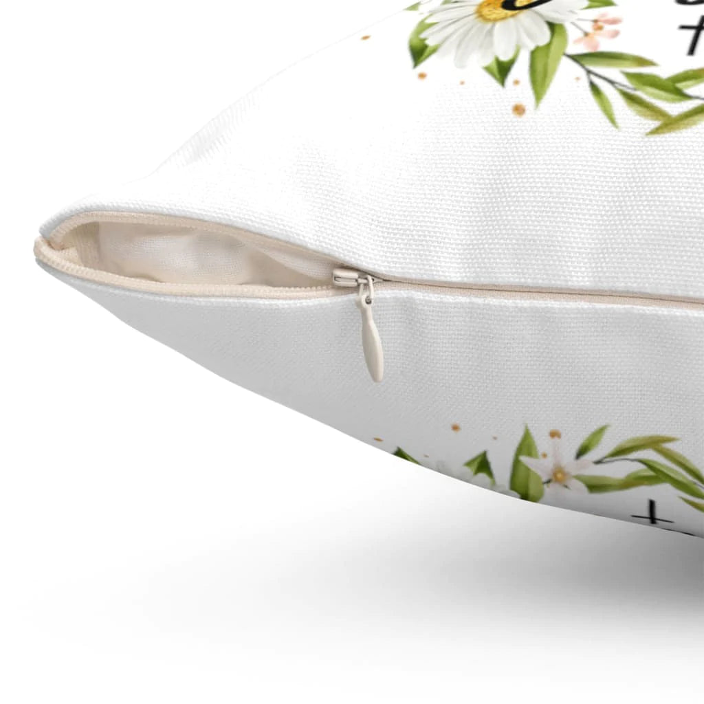 Jesus Pillow - Christian, Daisy Pillow - Gift For Christian - In the morning when I rise give me Jesus Pillow