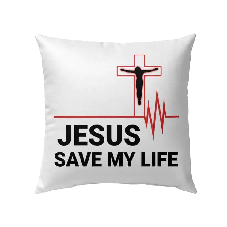 Jesus Pillow - Christian, Cross, Heartbeat Pillow - Gift For Christian - Jesus save my life Pillow