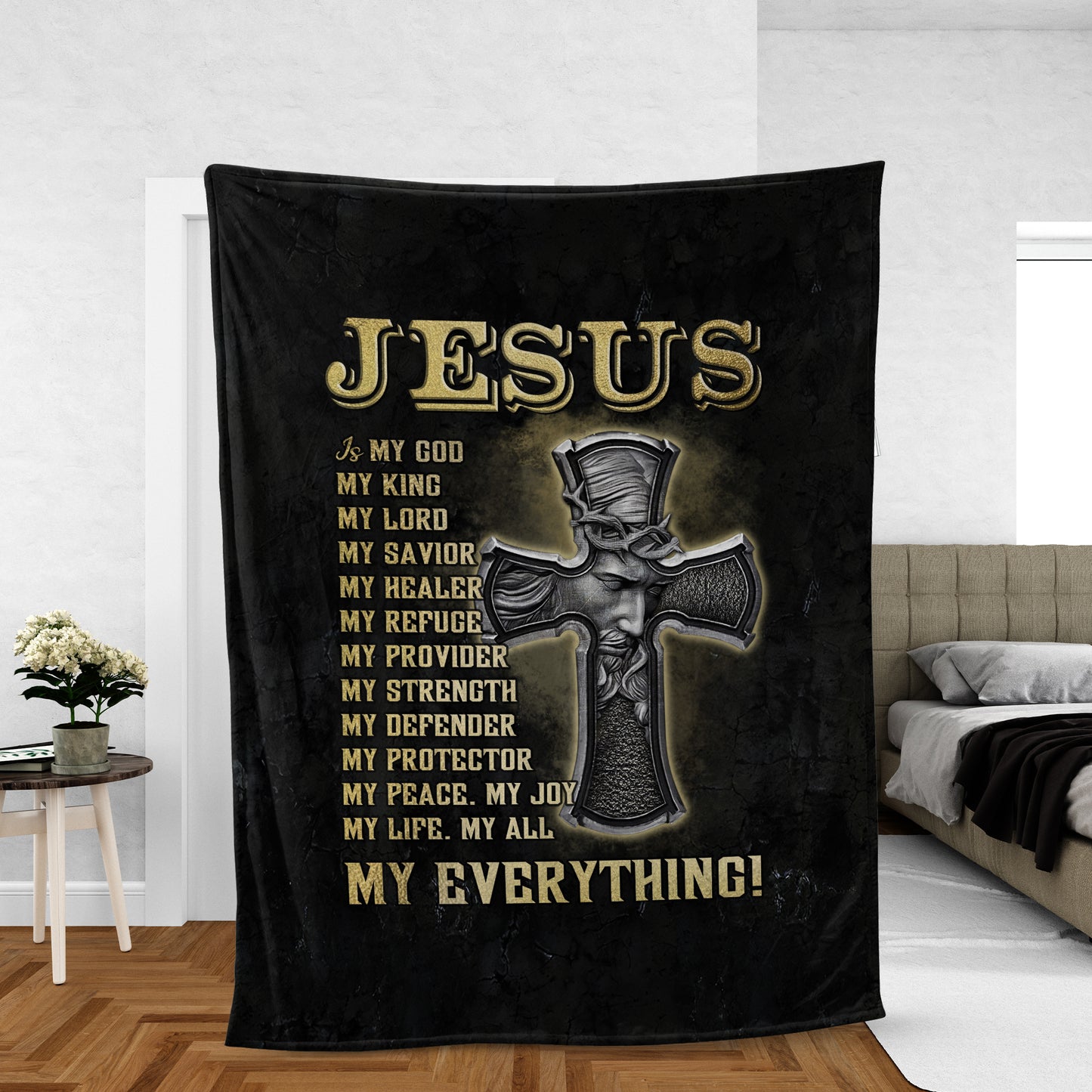 Christian Throw Blanket, Faith Blanket, Jesus Blanket, Inspirational Gift - The Cross, Jesus Is My Everything