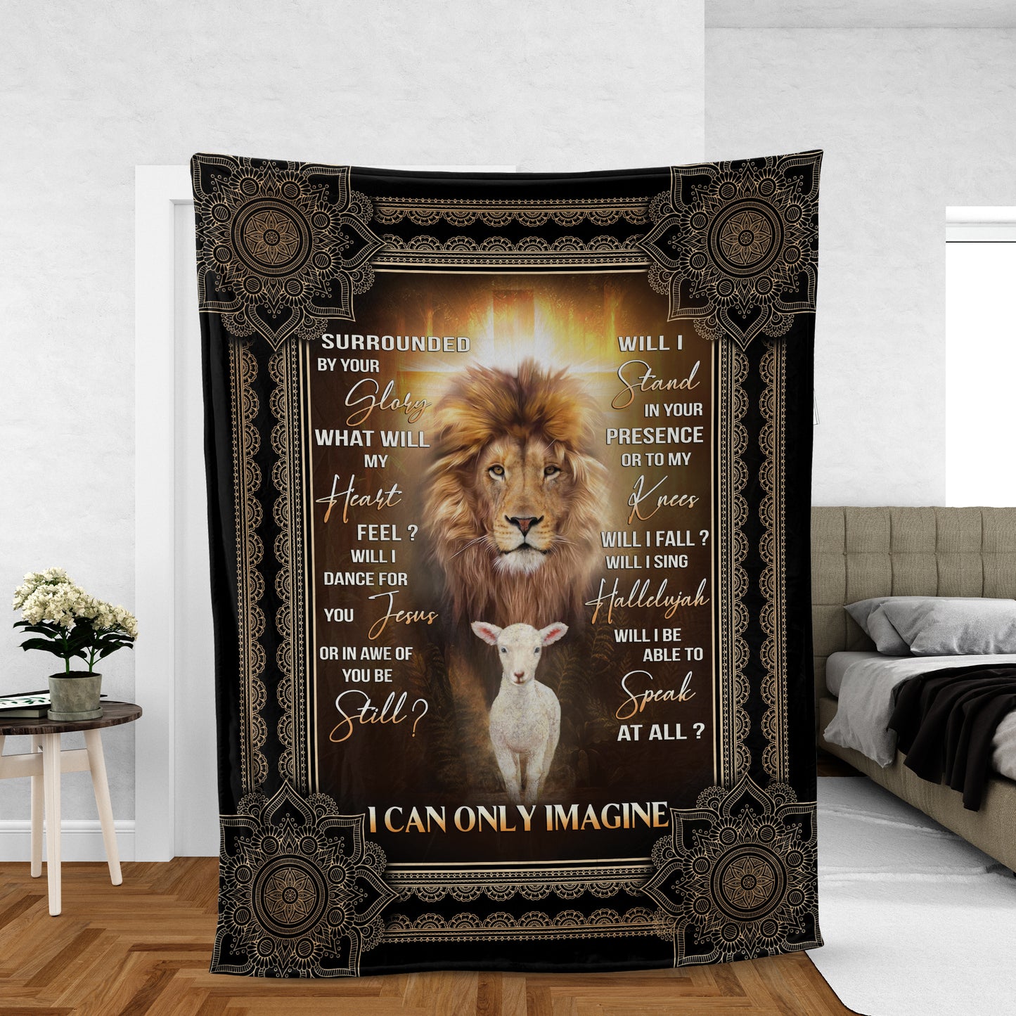 Christian Throw Blanket, Faith Blanket, Jesus Blanket, Inspirational Gift - The Lion And The Lamb - I Can Only Imagine