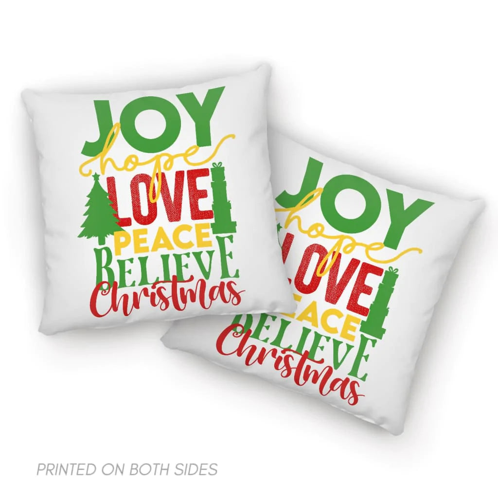 Jesus Pillow - Christian, Christmas Pillow - Gift For Christian - Joy hope love peace believe Pillow