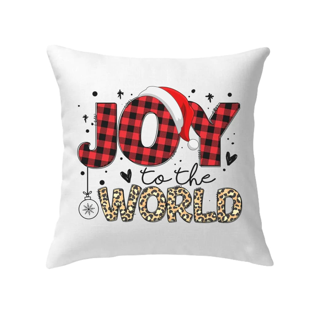 Jesus Pillow - Christian, Buffalo plaid leopard, Christmas Pillow - Gift For Christian - Joy to the world Pillow