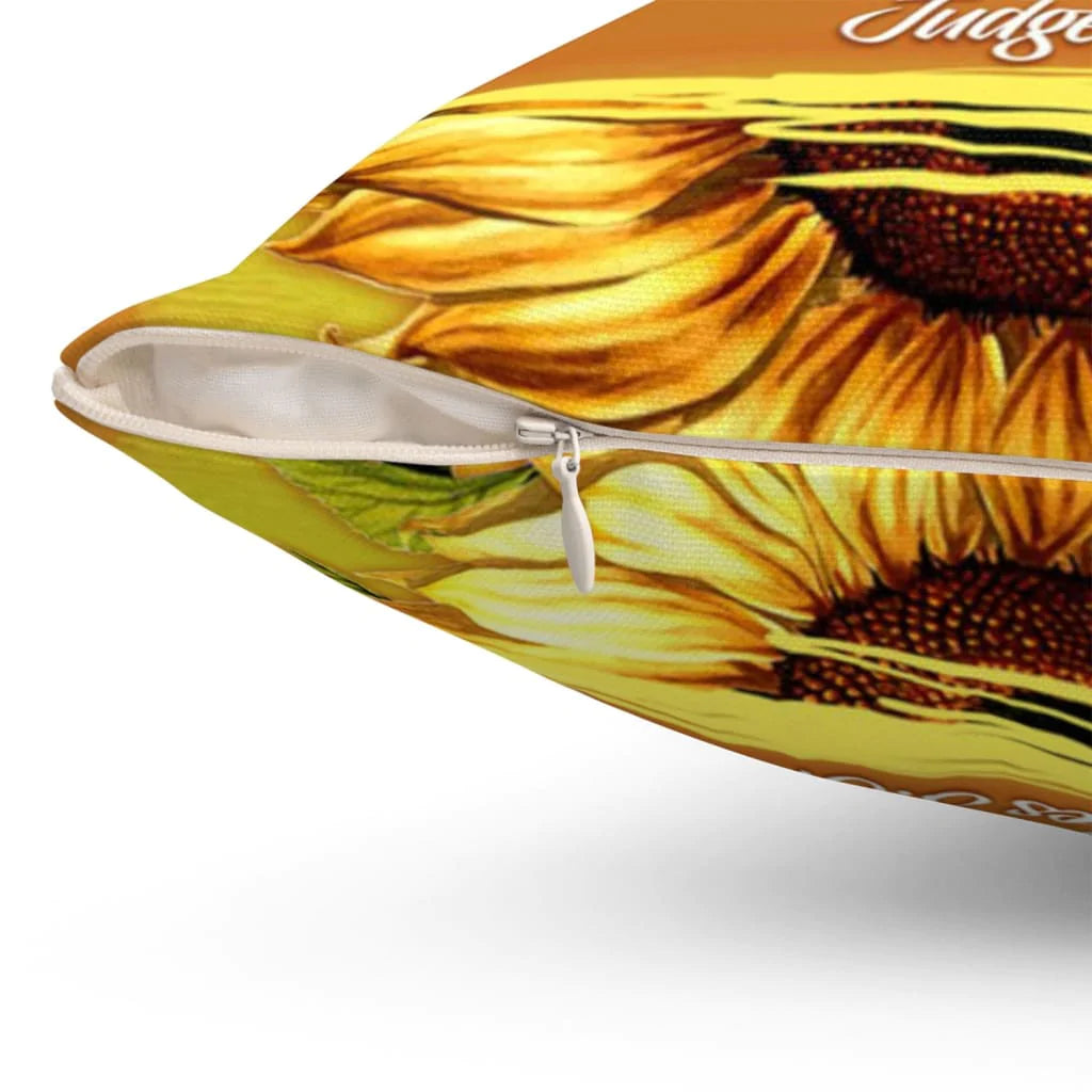 Bible Verse Pillow - Jesus Pillow - Christian, Sunflower Pillow - Gift For Christian - Let those who love Him be like the sun Judges 5:31 Pillow