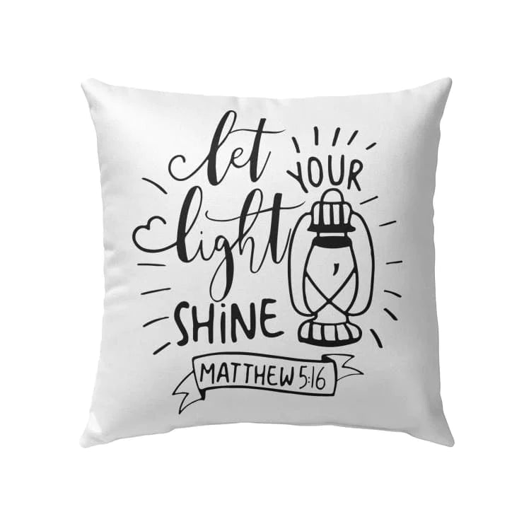 Bible Verse Pillow - Jesus Pillow - Lantern Pillow - Gift For Christian - Let Your Light Shine Matthew 5:16 Pillow