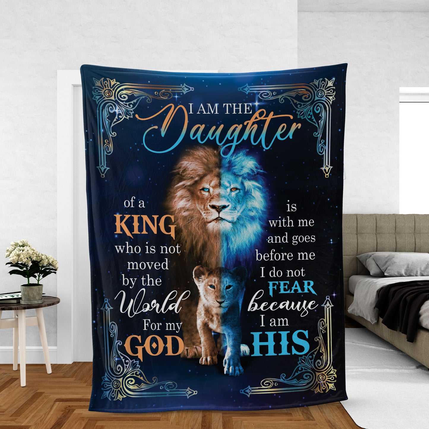 Family Blanket, Daughter And Dad Blanket, Gifts For Daughter From Dad, Dad To Daughter Blanket, Lions Blanket - I Am Daughter Of A King