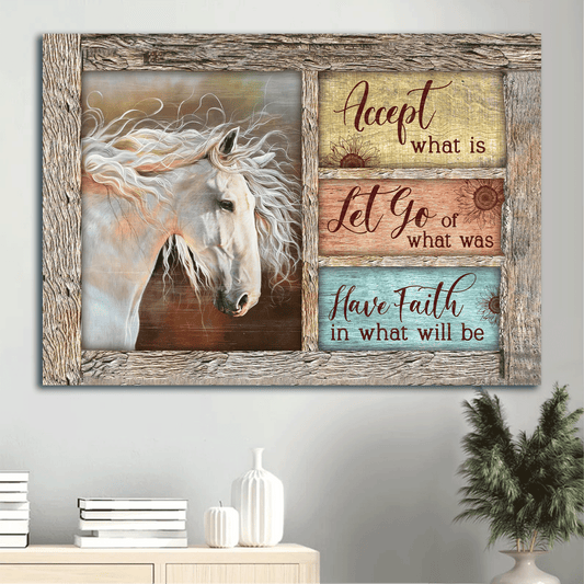Jesus Landscape Canvas - Beautiful White Horse, Wooden Frame, Pastel Background Landscape Canvas - Gift For Christian - Have Faith In What Will Be