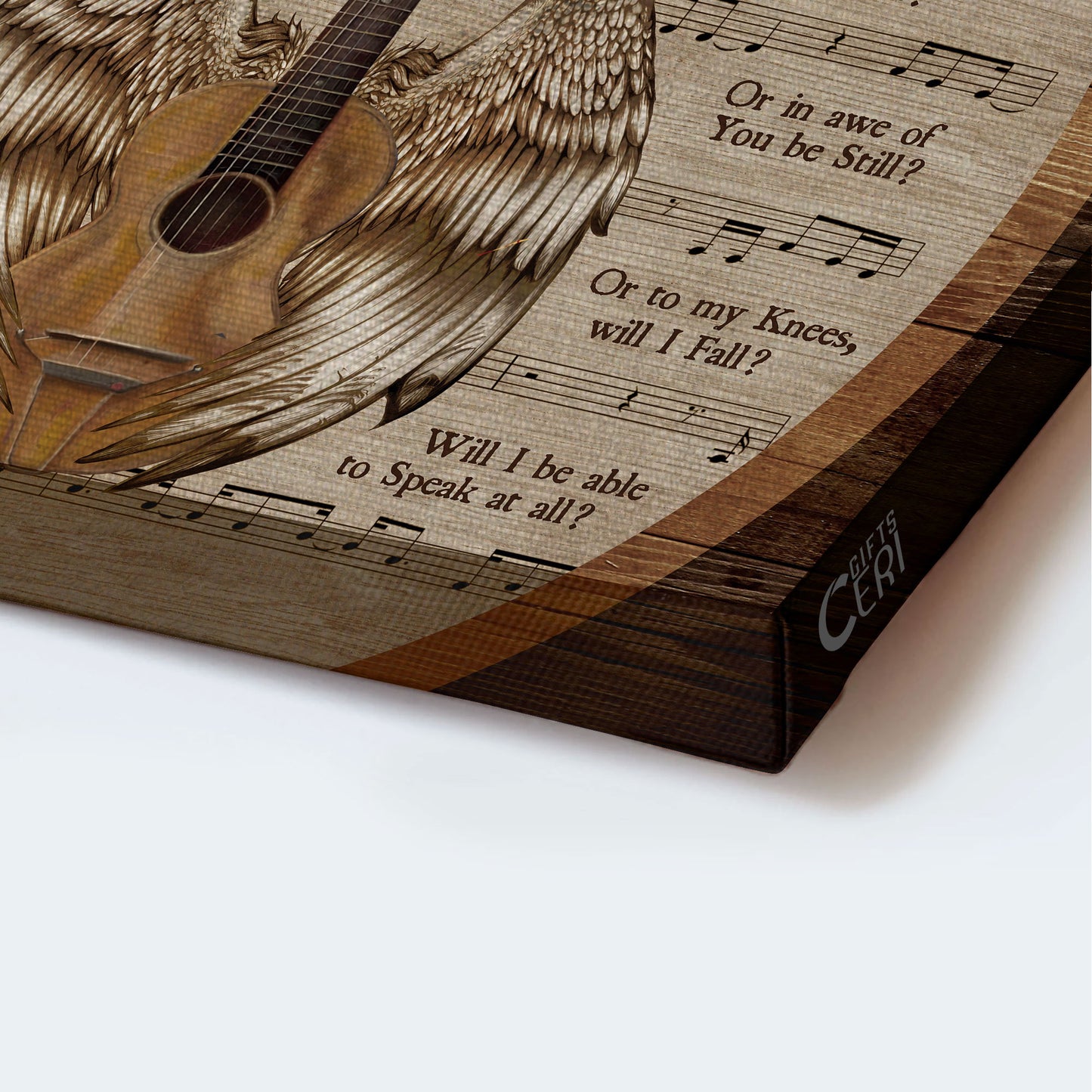 Jesus Landscape Canvas - Acoustic Guitar, Angel Wings, Vintage Painting Landscape Canvas - Inspirational Gift, Gift For Religious Christian - I Can Only Imagine