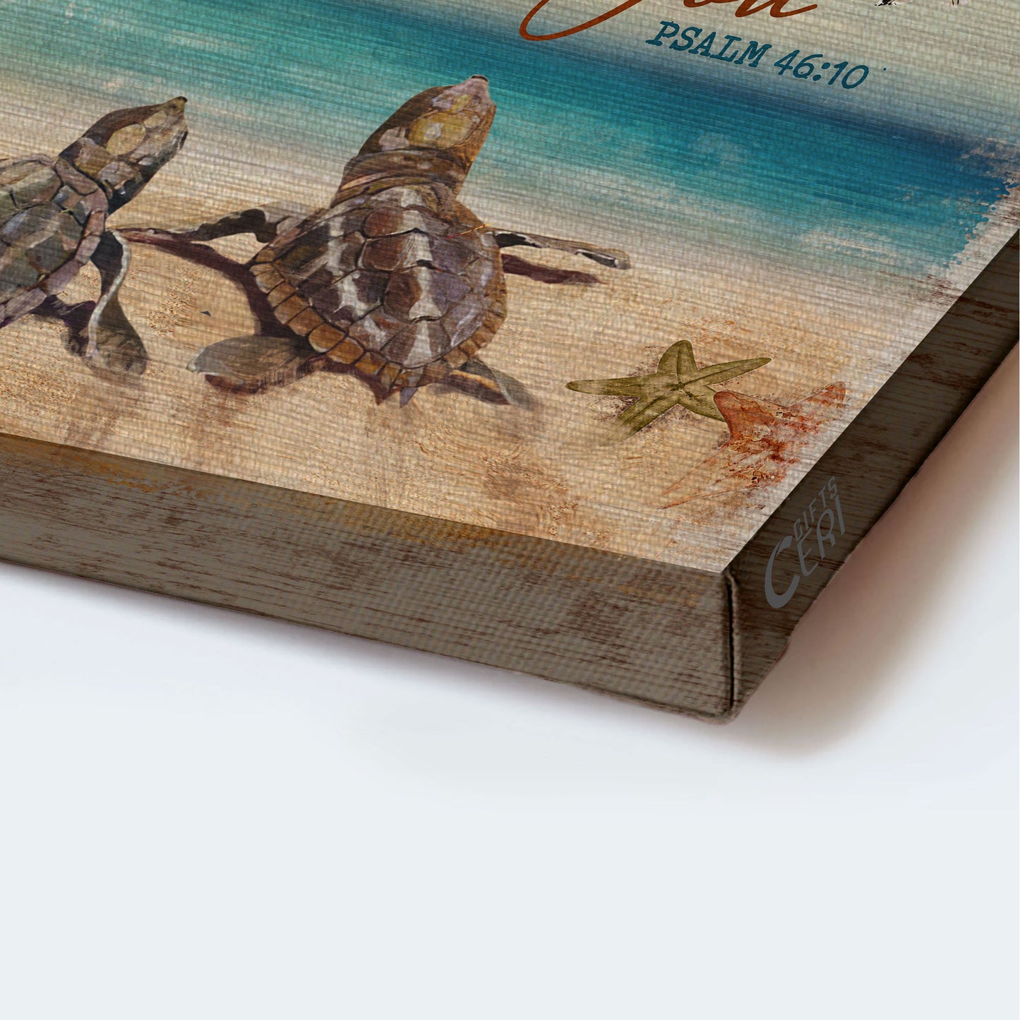 Jesus Landscape Canvas - Amazing sea turtle, Blue ocean, Seagull Landscape Canvas - Gift For Religious Christian - Be still and know that I am God