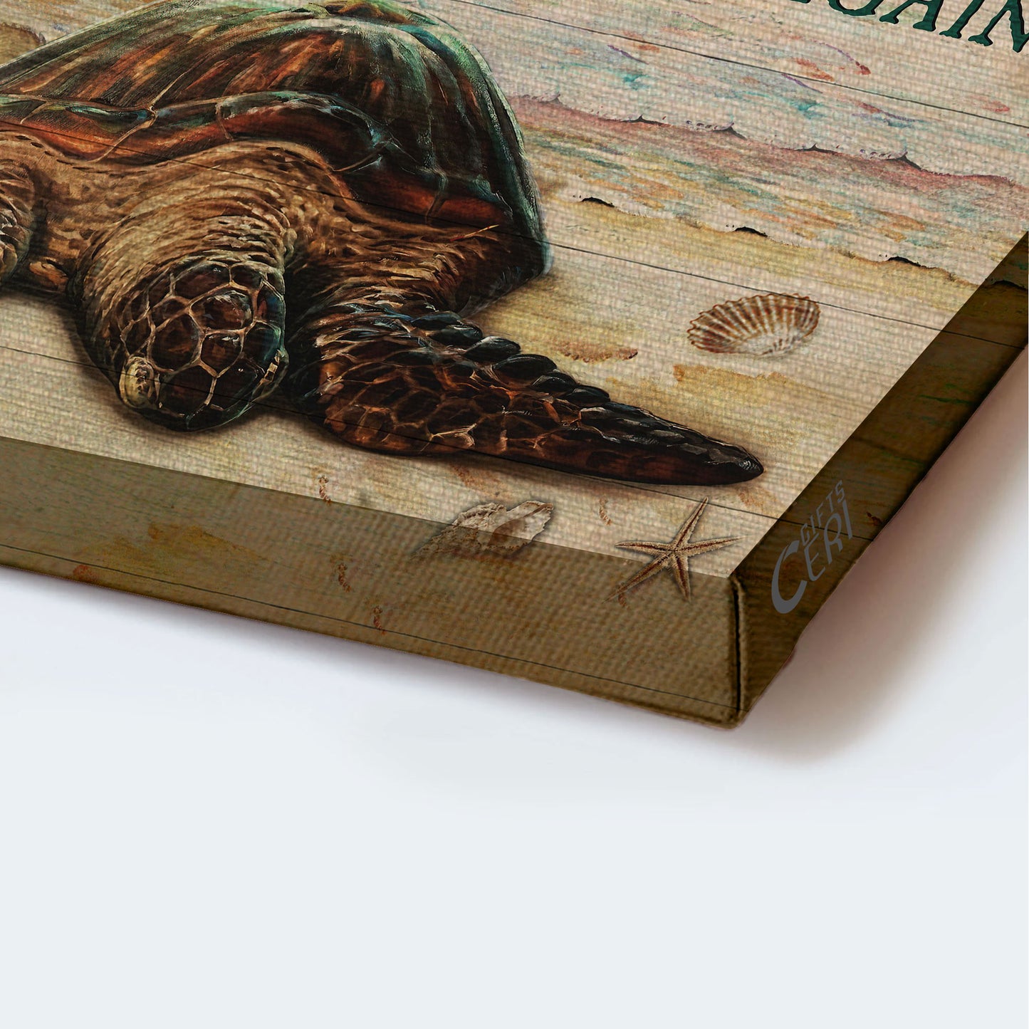 Jesus Landscape Canvas - Amazing turtle drawing, Beach painting Landscape Canvas - Gift For Religious Christian - Every day is a new beginning