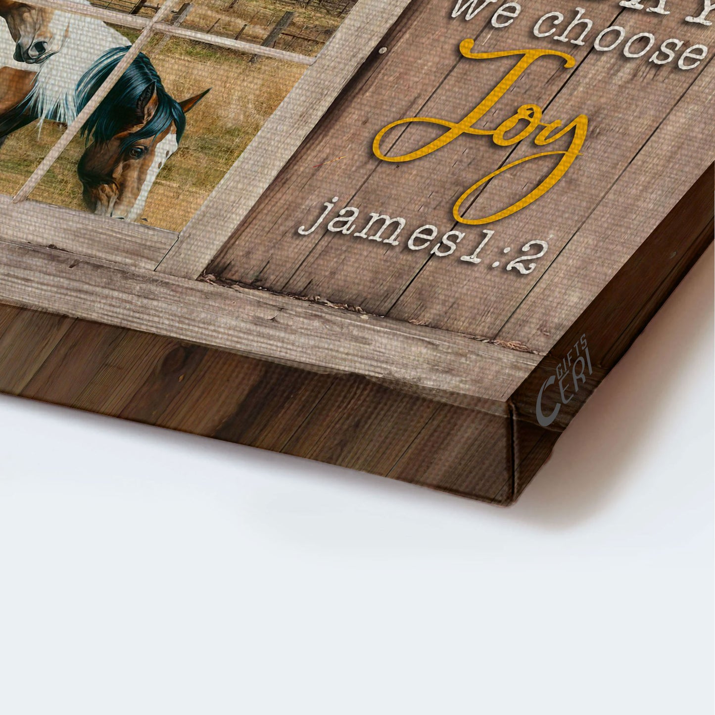 Jesus Landscape Canvas - Antique window, Dream horses, Green farm Landscape Canvas - Gift For Christian - Today we choose joy