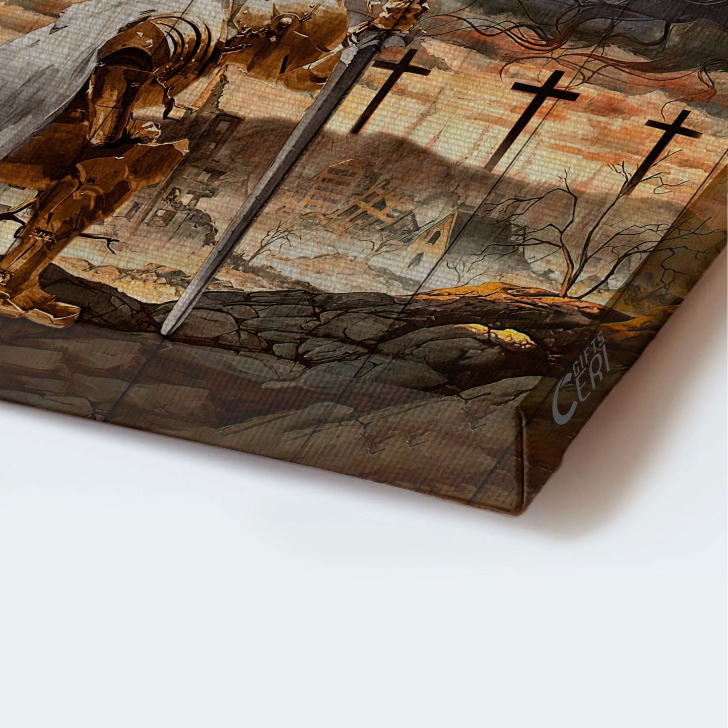 Jesus Christ Landscape Canvas, Christian Wall Art - Amazing lion face Landscape Canvas, Warrior Jesus painting, Lion of Judah Canvas Prints
