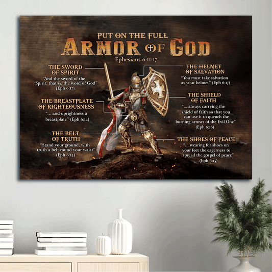 Jesus Landscape Canvas - Warrior Of God Canvas - Gift For Christian - Put On The Full Armor Of God Canvas