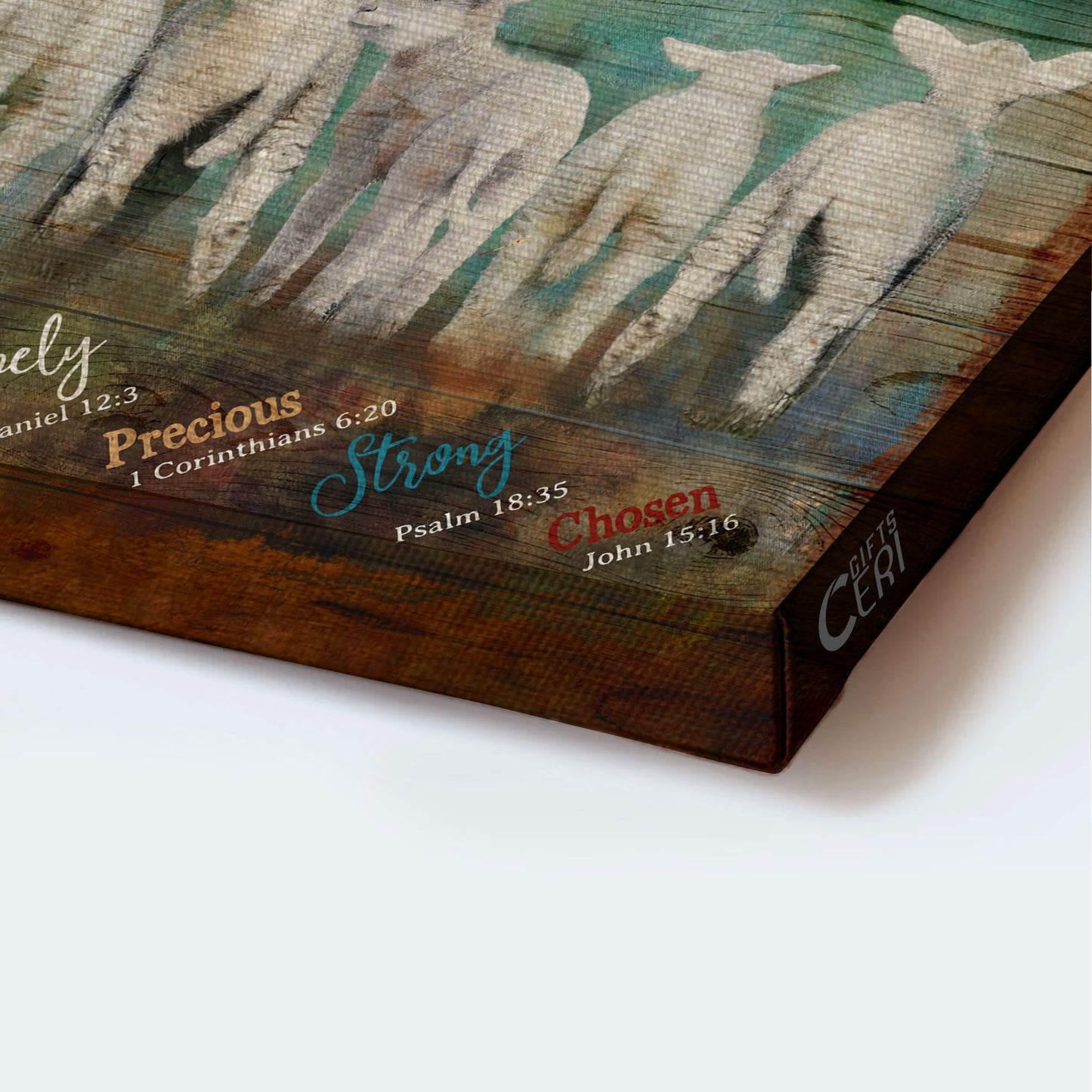 Jesus Landscape Canvas - Adorable Baby Lambs Landscape Canvas - Gift For Religious Christian - God Says You Are Unique
