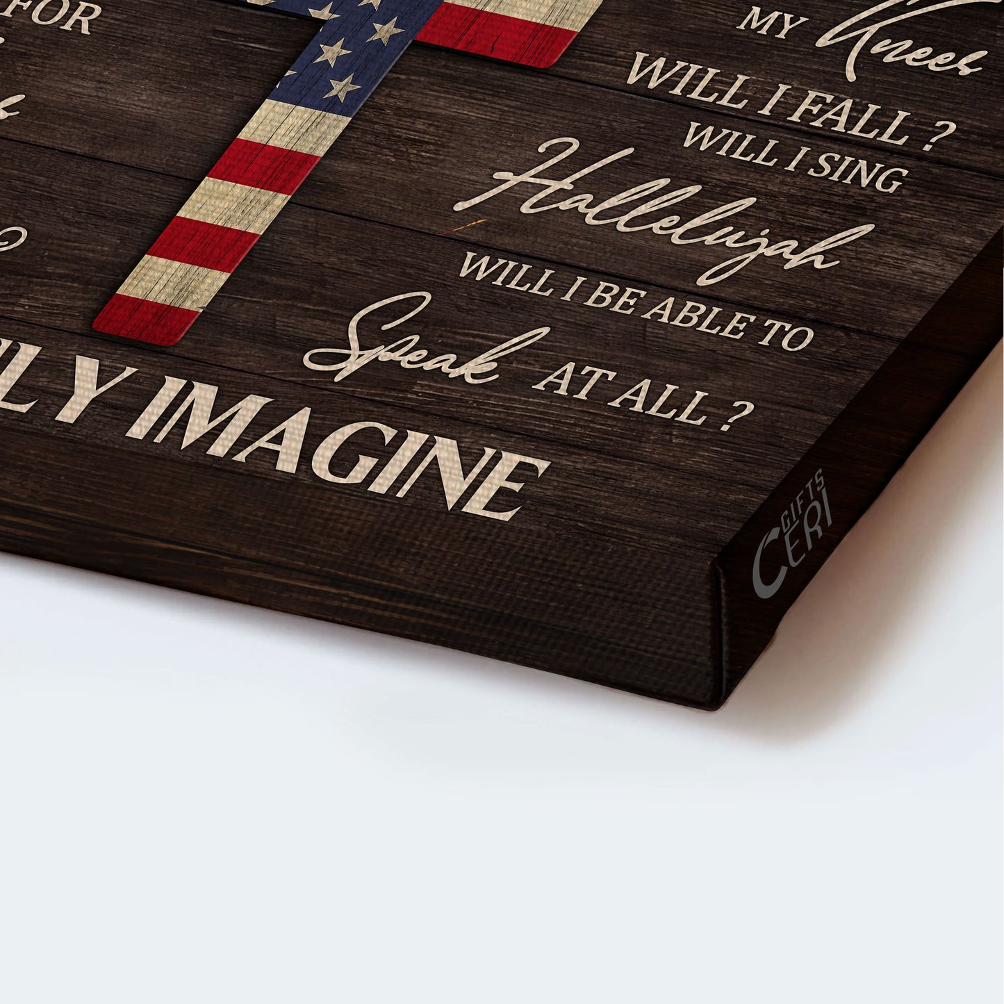 Jesus Landscape Canvas - America Flag, The cross Landscape Canvas - Gift For Religious Christian -I can only imagine