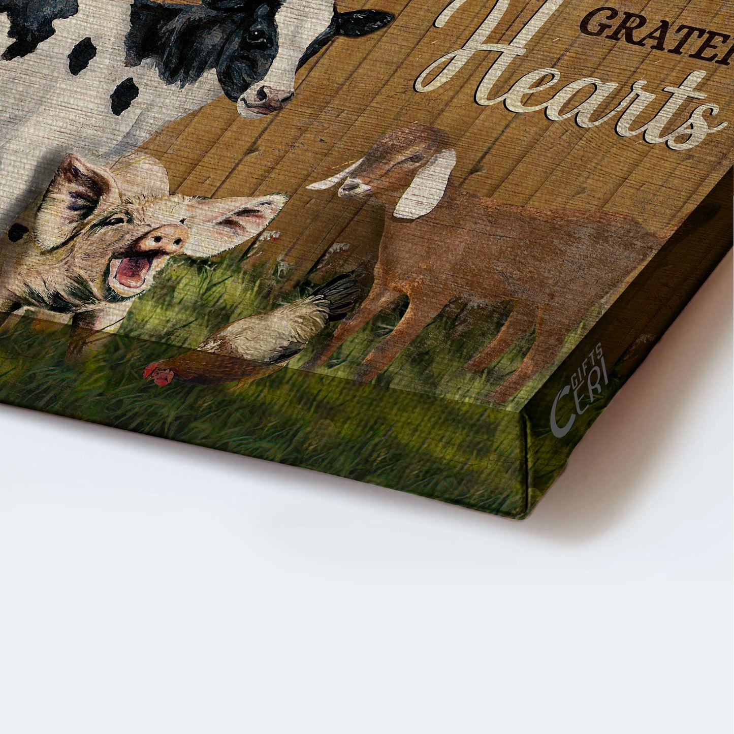 Jesus Landscape Canvas - Animal painting, Dairy cow, Butterfly Landscape Canvas - Gift For Christian - Gather here with grateful hearts
