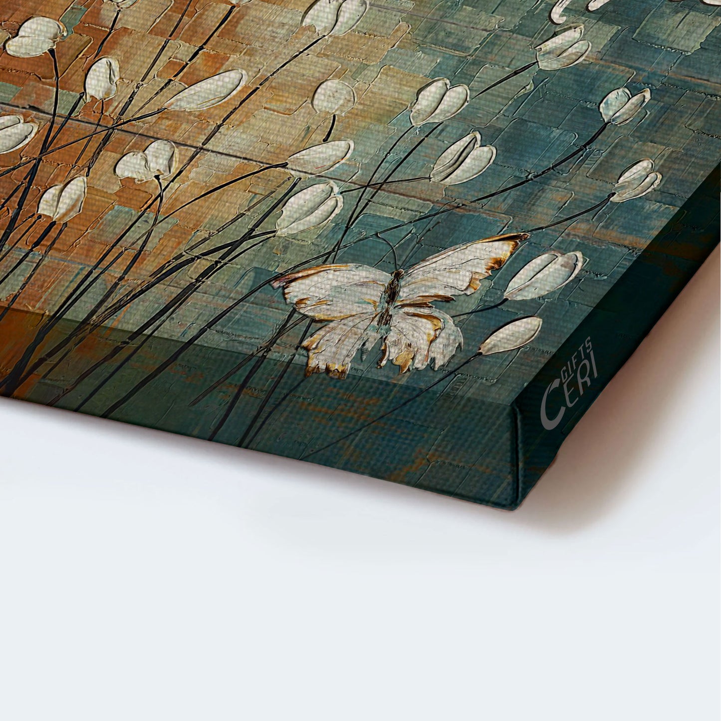 Jesus Landscape Canvas - Acrylic painting, White tulip, White butterfly Landscape Canvas - Gift For Religious Christian - Just breathe