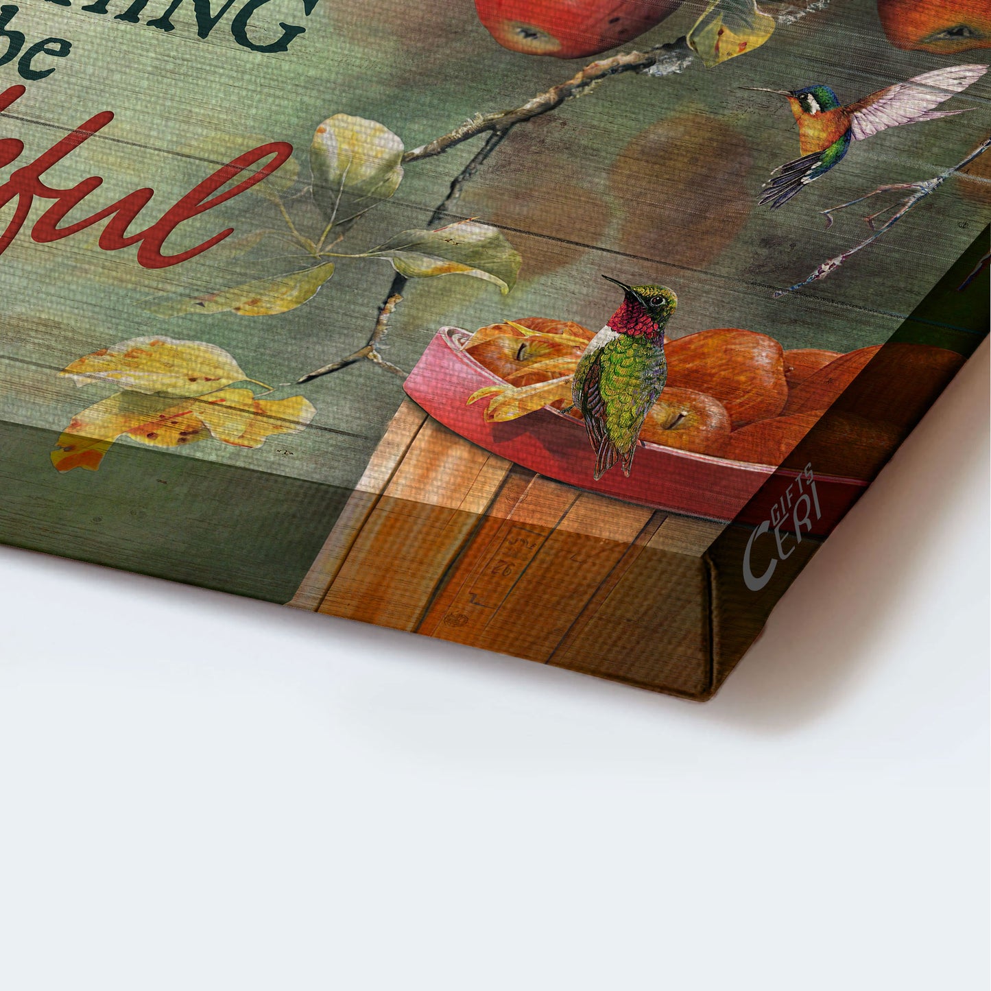 Jesus Landscape Canvas - Apple tree, Hummingbird Landscape Canvas - Gift For Christian - There is always something to be thankful for