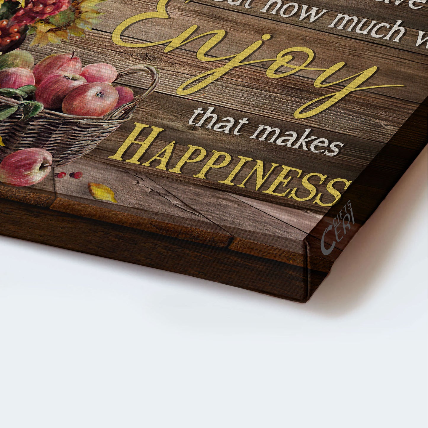 Jesus Landscape Canvas - Apple drawing, Sunflower vase, Hummingbird Landscape Canvas - Gift For Christian - Enjoy that makes happiness
