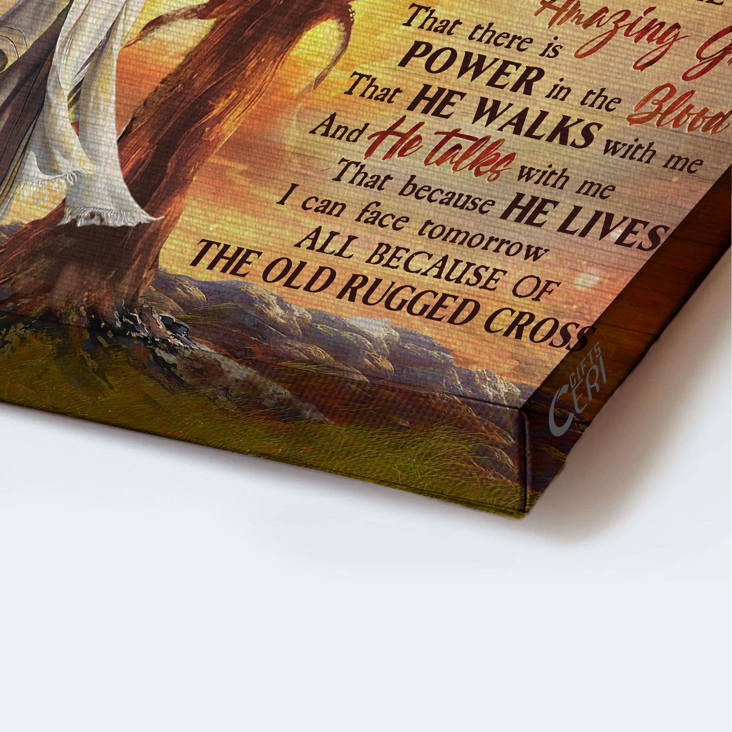 Jesus Landscape Canvas - Magic tree, Religious song, Bible verse, Landscape Canvas - Inspirational gift, Gift For Religious Christian - Rooted in Christ