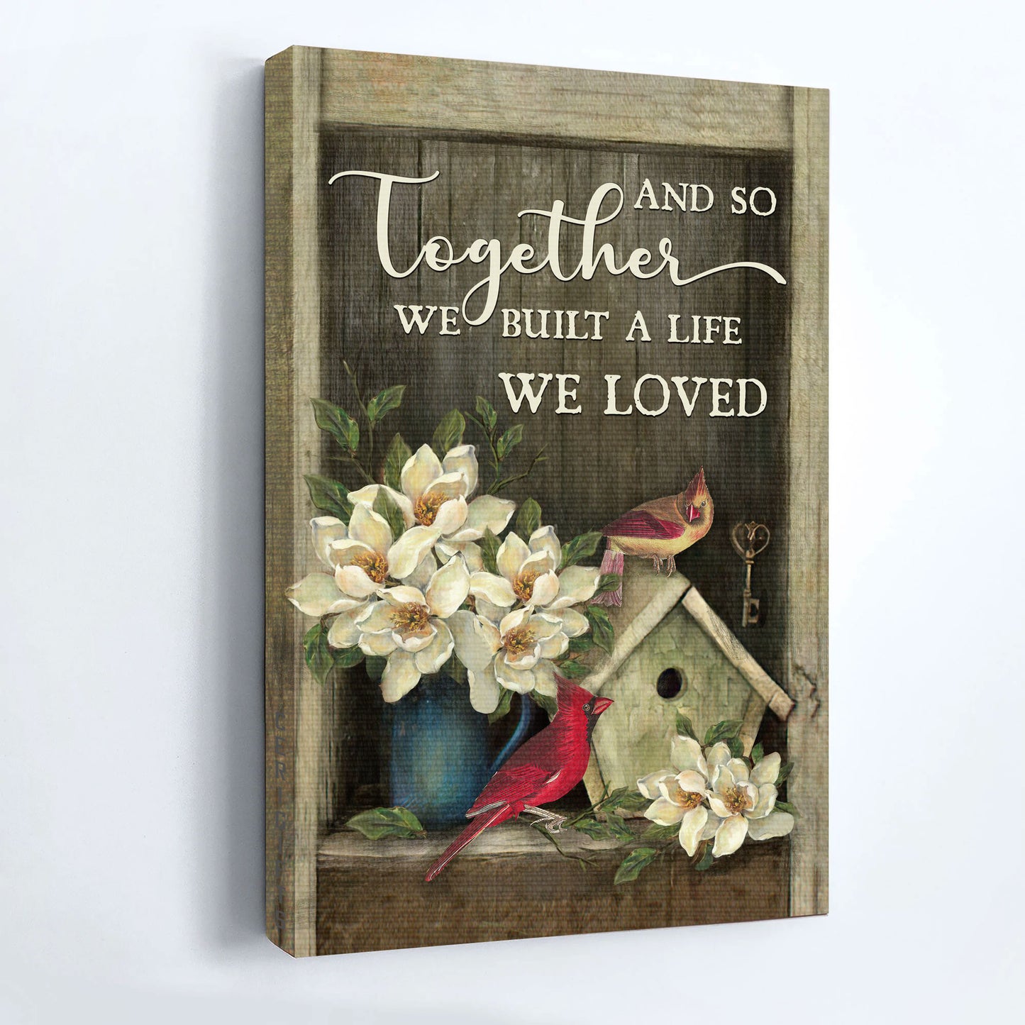 Jesus Portrait Canvas - House of cardinals - And so together we built a life we loved - Portrait Canvas