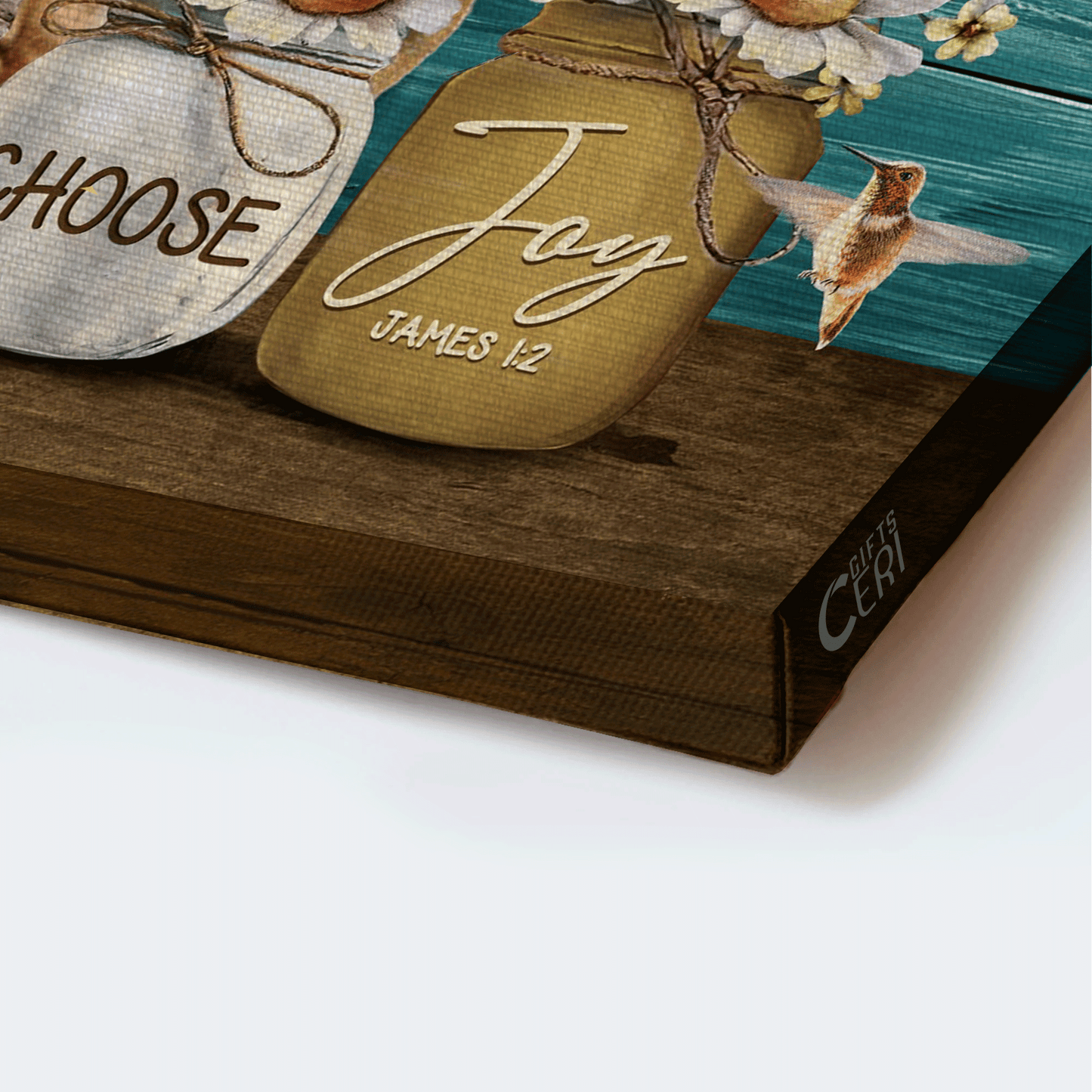 Jesus Landscape Canvas- Awesome Daisy Vase, Lovely Hummingbird, Cute Yellow Cat Canvas- Gift For Christian- Today I Choose Joy