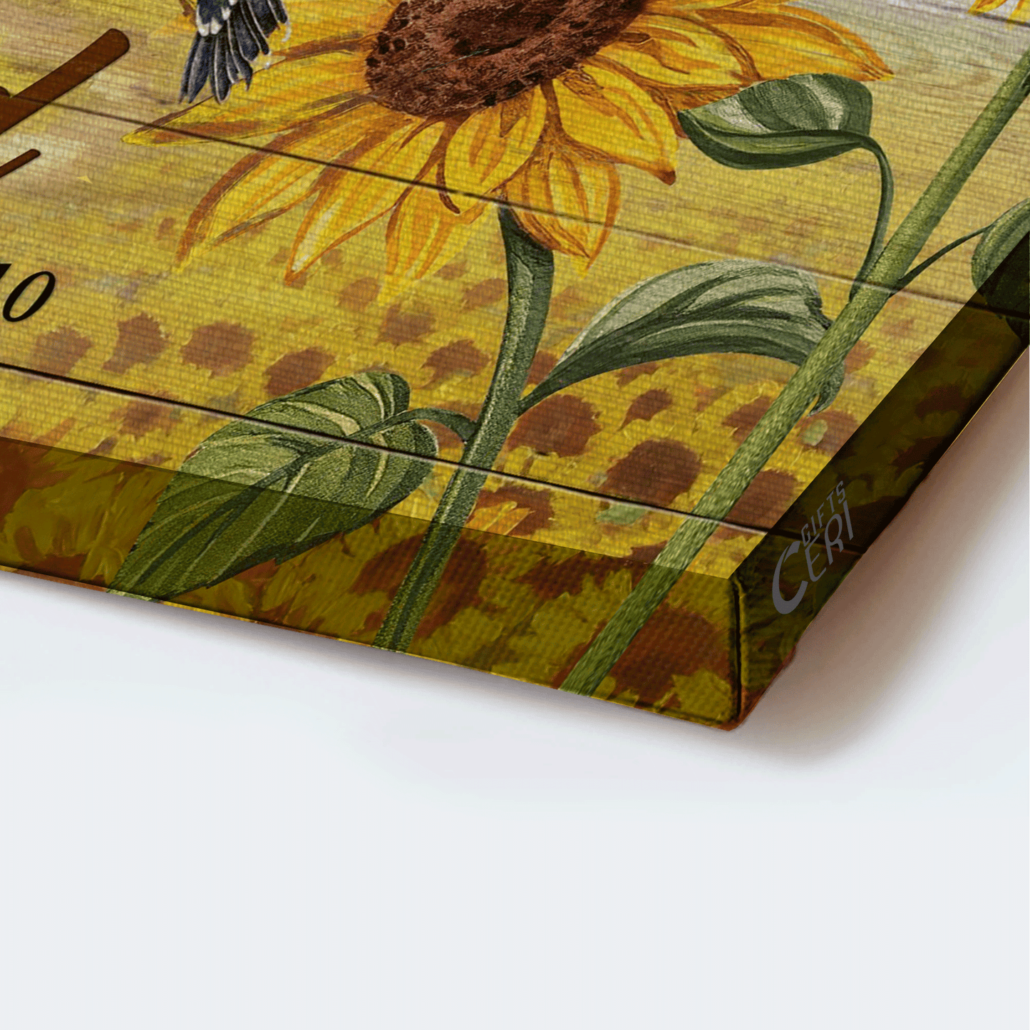 Jesus Landscape Canvas - Sunflower Field, Hummingbird Canvas - Gift For Christian - Be Still & Know That I Am God Canvas