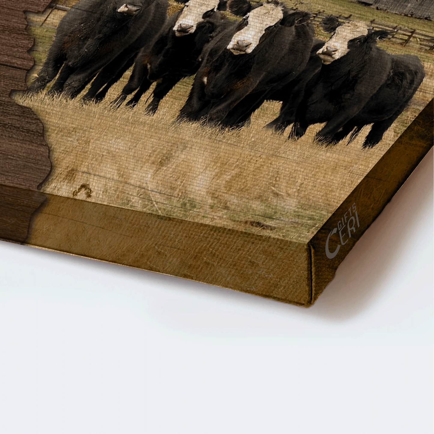 Jesus Landscape Canvas - Lucky cow painting, Green meadow Landscape Canvas - Gift For Christian - God looked down on his planned paradise Landscape Canvas