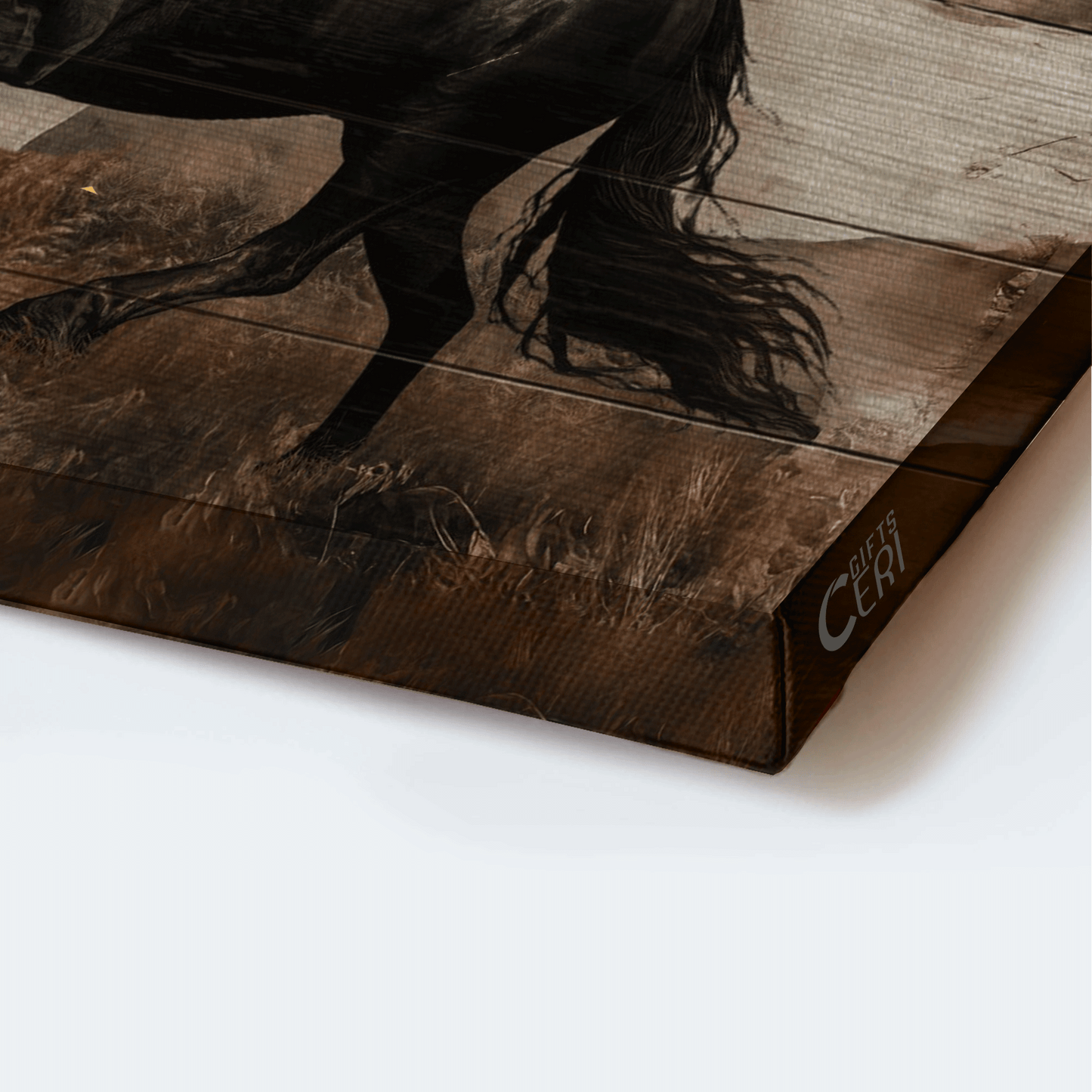 Jesus Landscape Canvas- Black horse, The US flag, Dove, Wooden Cross- Gift for Christian- For we walk by faith - Landscape Canvas Prints, Wall Art