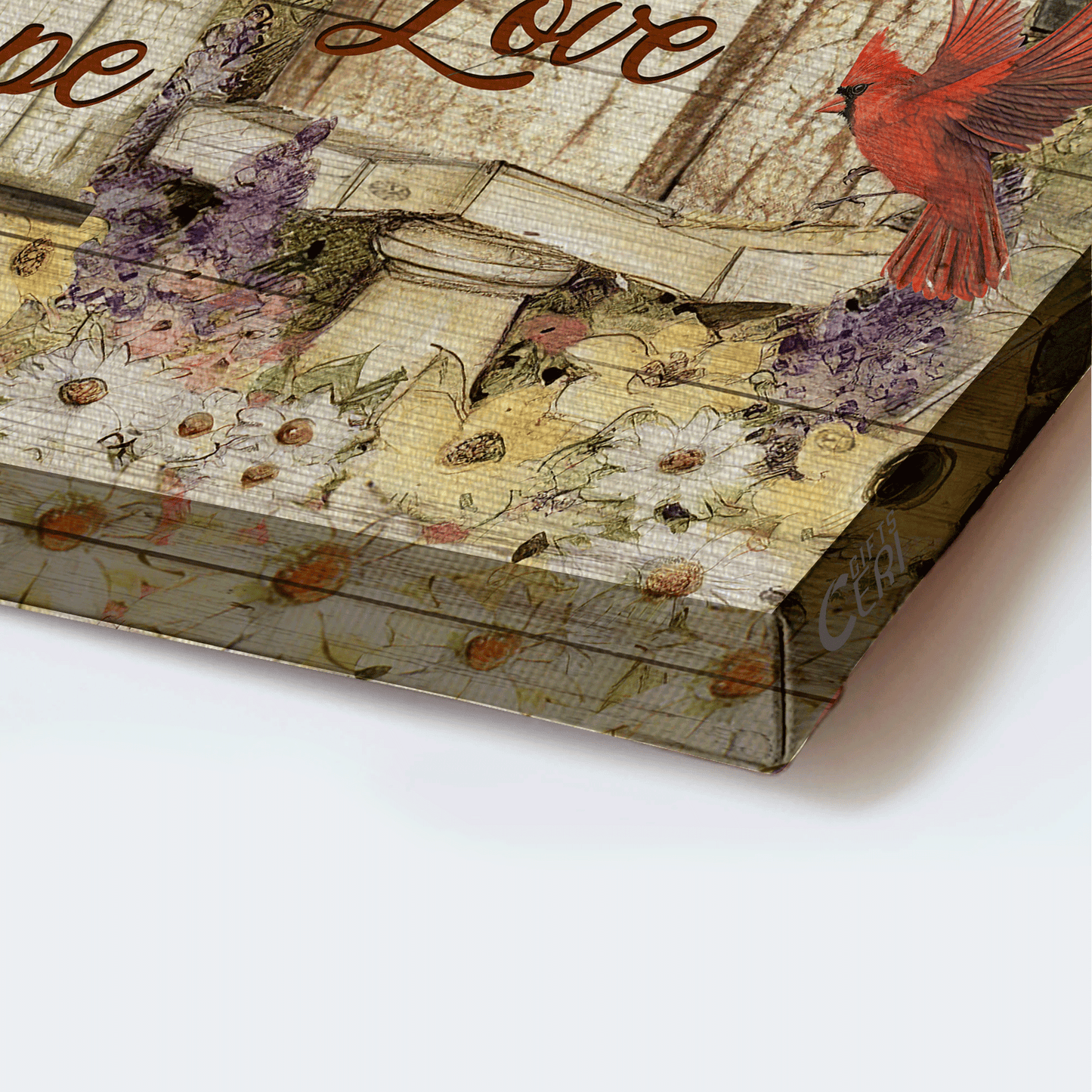 Jesus Landscape Canvas - Red cardinals, Bird house, Flower garden, Faith hope love Landscape Canvas - Gift For Christian Canvas Prints, Christian Wall Art