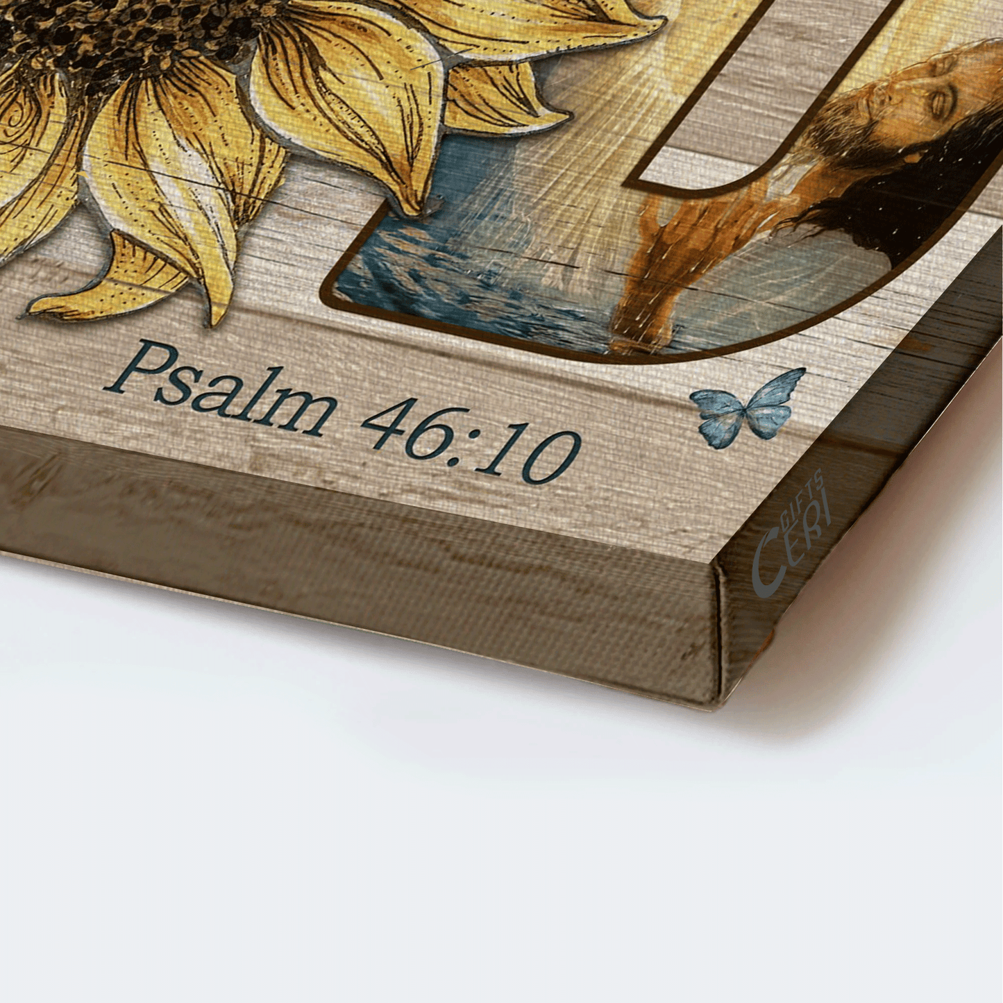 Jesus Landscape Canvas - Stunning Sunflower, The Life Of Jesus, Butterfly Canvas - Gift For Christian - Be Still And Know That I Am God Canvas