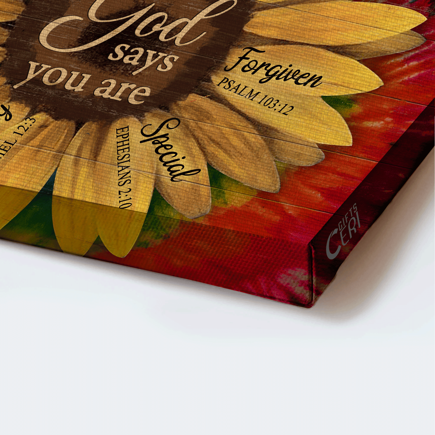 Jesus Landscape Canvas - Beautiful sunflower Landscape Canvas - Gift For Christian - God says you are