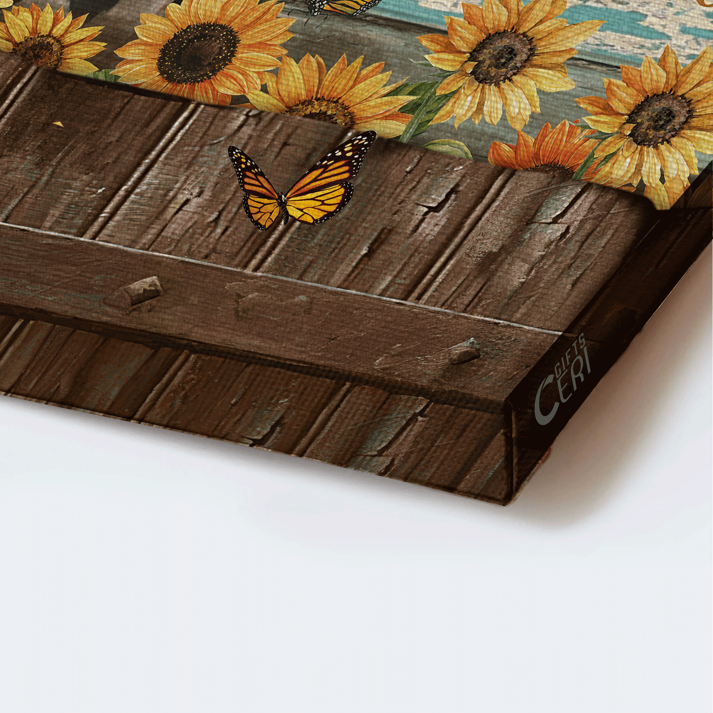 Jesus Landscape Canvas - Lovely dairy cow, Sunflower painting Landscape Canvas - Gift For Christian -Stunning monarch butterfly, Be kind Landscape Canvas