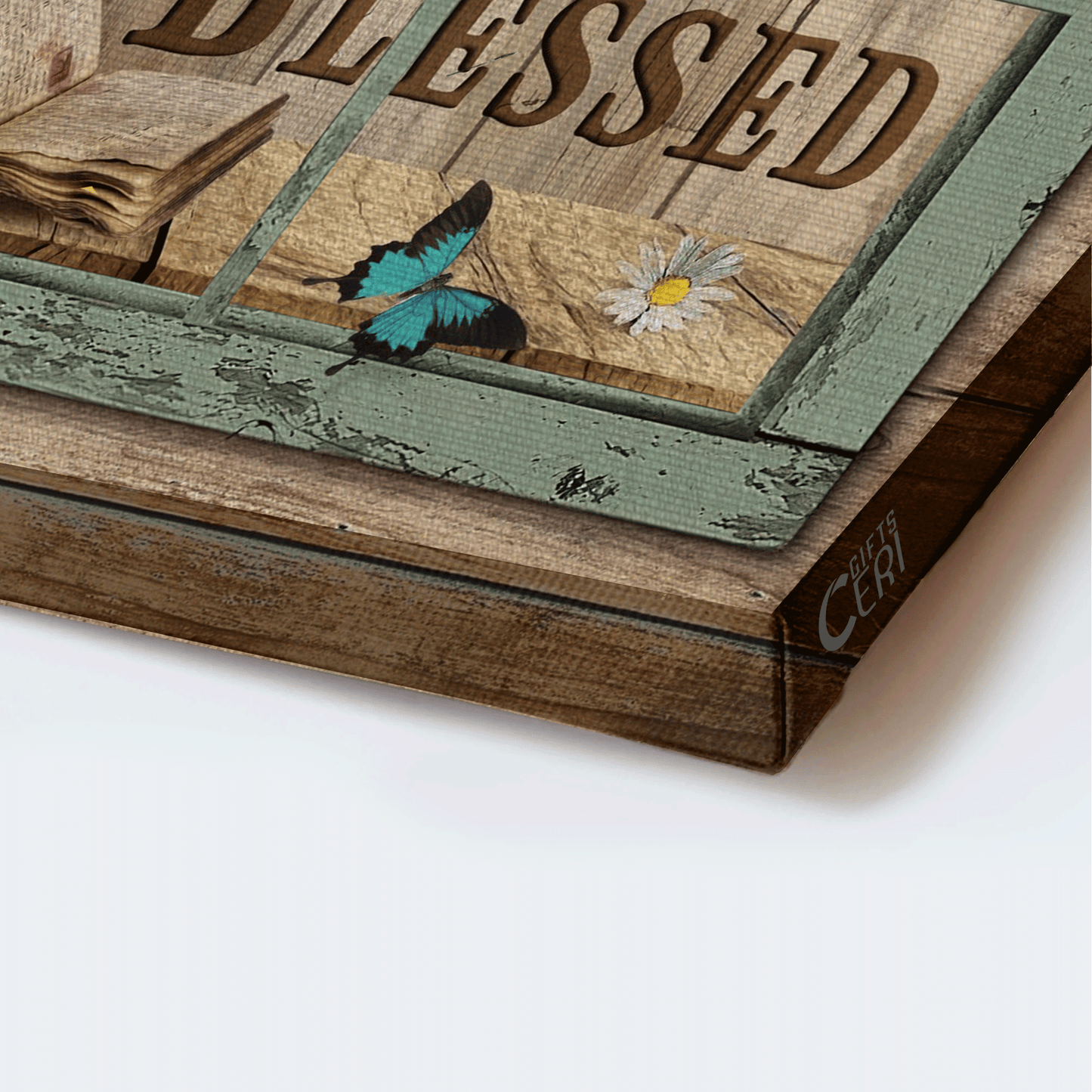Jesus Landscape Canvas - Bible book, Daisy flowers, Sunflower Landscape Canvas - Gift For Christian - Simply blessed