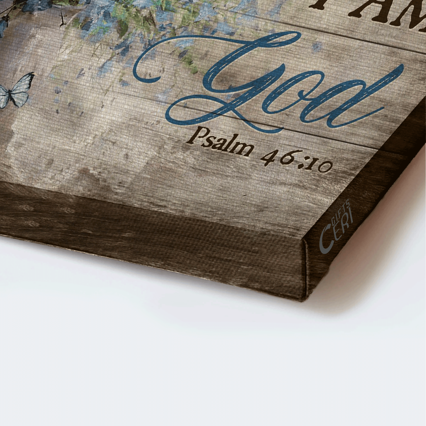 Jesus Landscape Canvas - Vintage Flower, Still Life Painting, Butterfly Canvas - Gift For Christian - Be Still And Know That I Am God Canvas