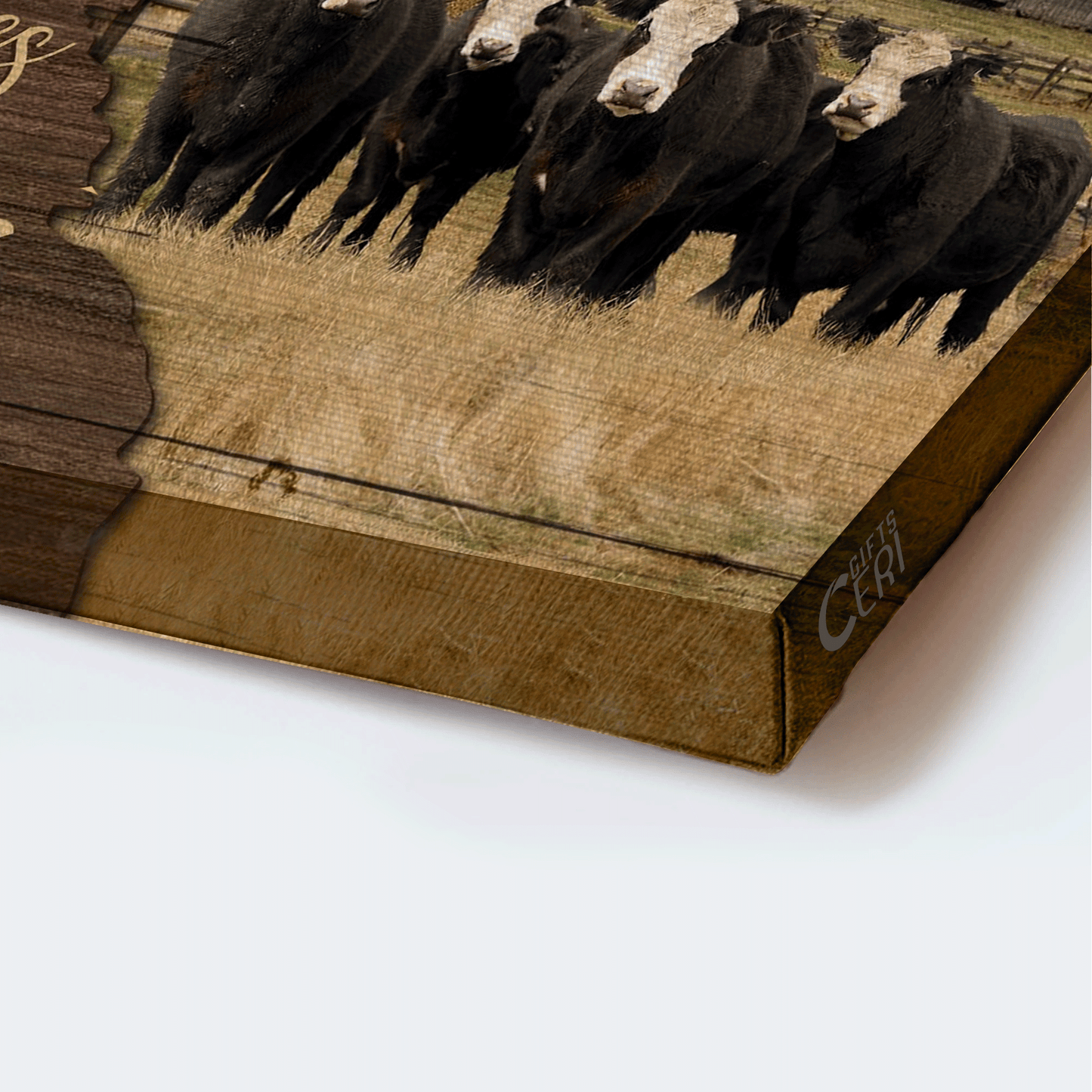 Jesus Landscape Canvas- Aberdeen Angus Canvas, Tranquil Farm Landscape Canvas- Gift For Religious Christian- The Old Rugged Cross