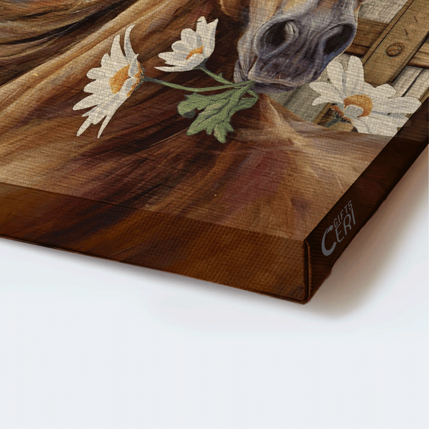 Jesus Landscape Canvas - Stunning Horse, Daisy Garden, Wooden Fence Canvas - Gift For Christian - Always Stay Humble And Kind Canvas