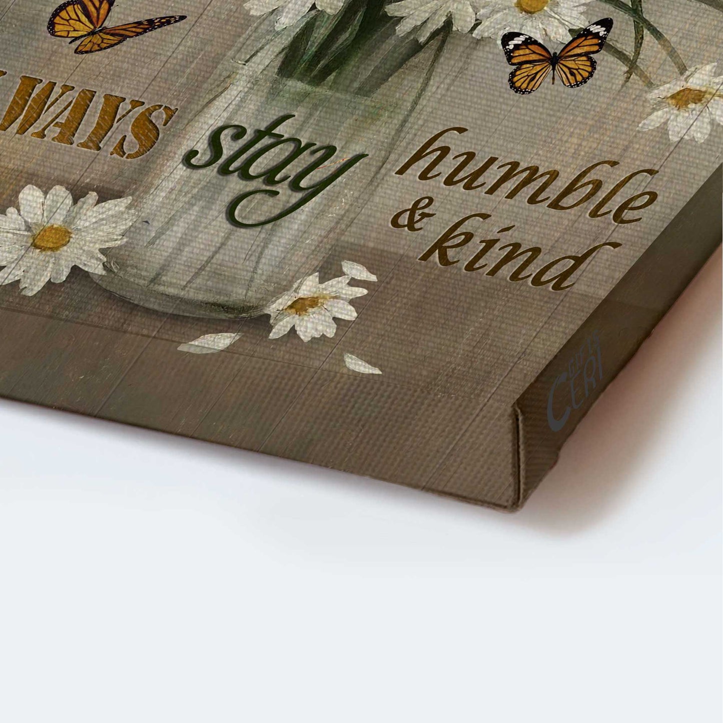 Jesus Portrait Canvas Canvas - Beautiful daisy vase, Still life drawing, Butterfly car Portrait Canvas Canvas - Gift For Christian - Always stay humble and kind