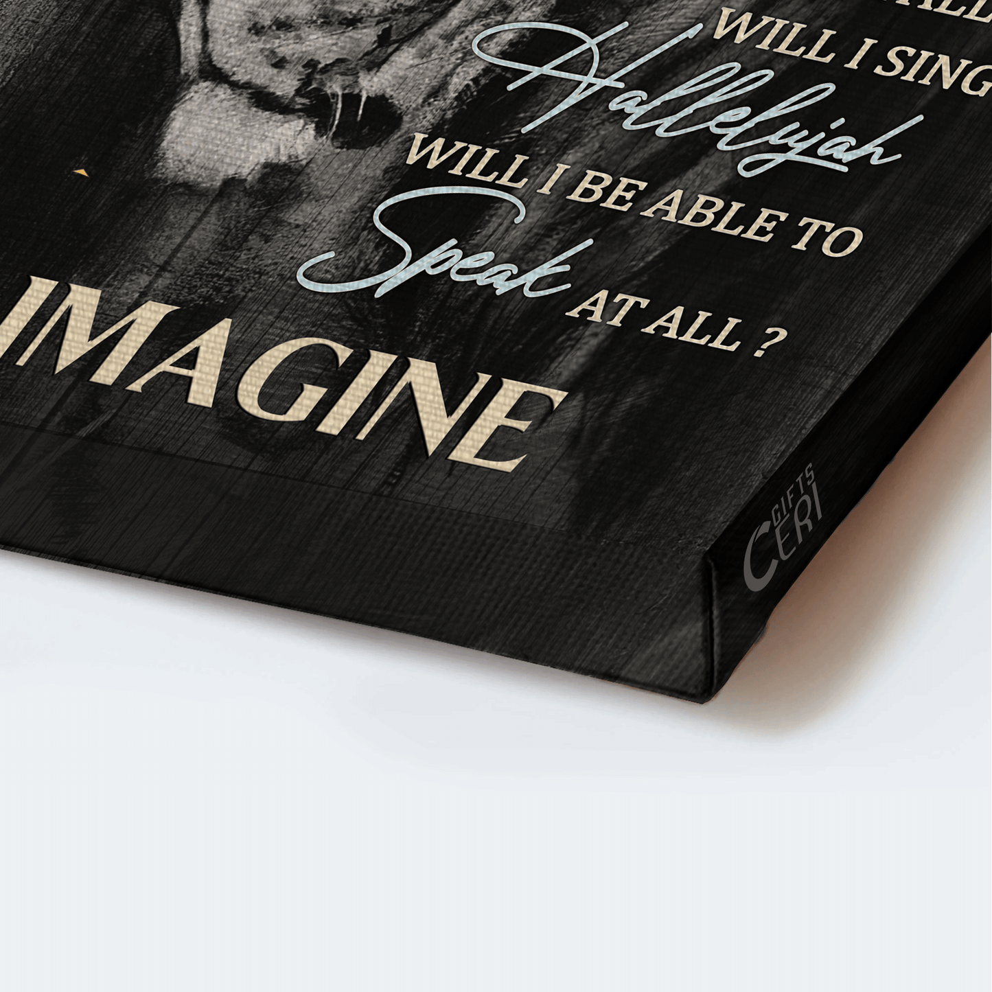 Jesus Landscape Canvas - Lion of Judah, Lamb of God, Cross light, Black and White painting Canvas - Gift for Christian - I can only imagine Landscape Canvas