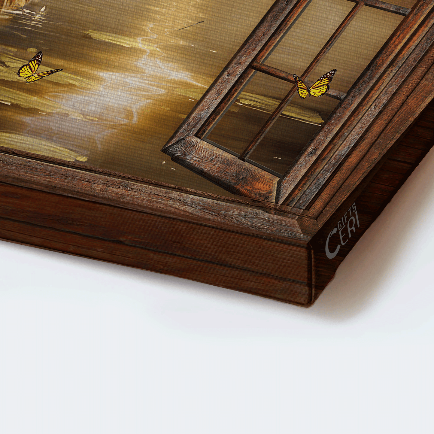 Jesus Landscape Canvas - Lion of Judah, Light cross, Magic lake, Beautiful night Landscape Canvas - Gift For Christian Landscape Canvas