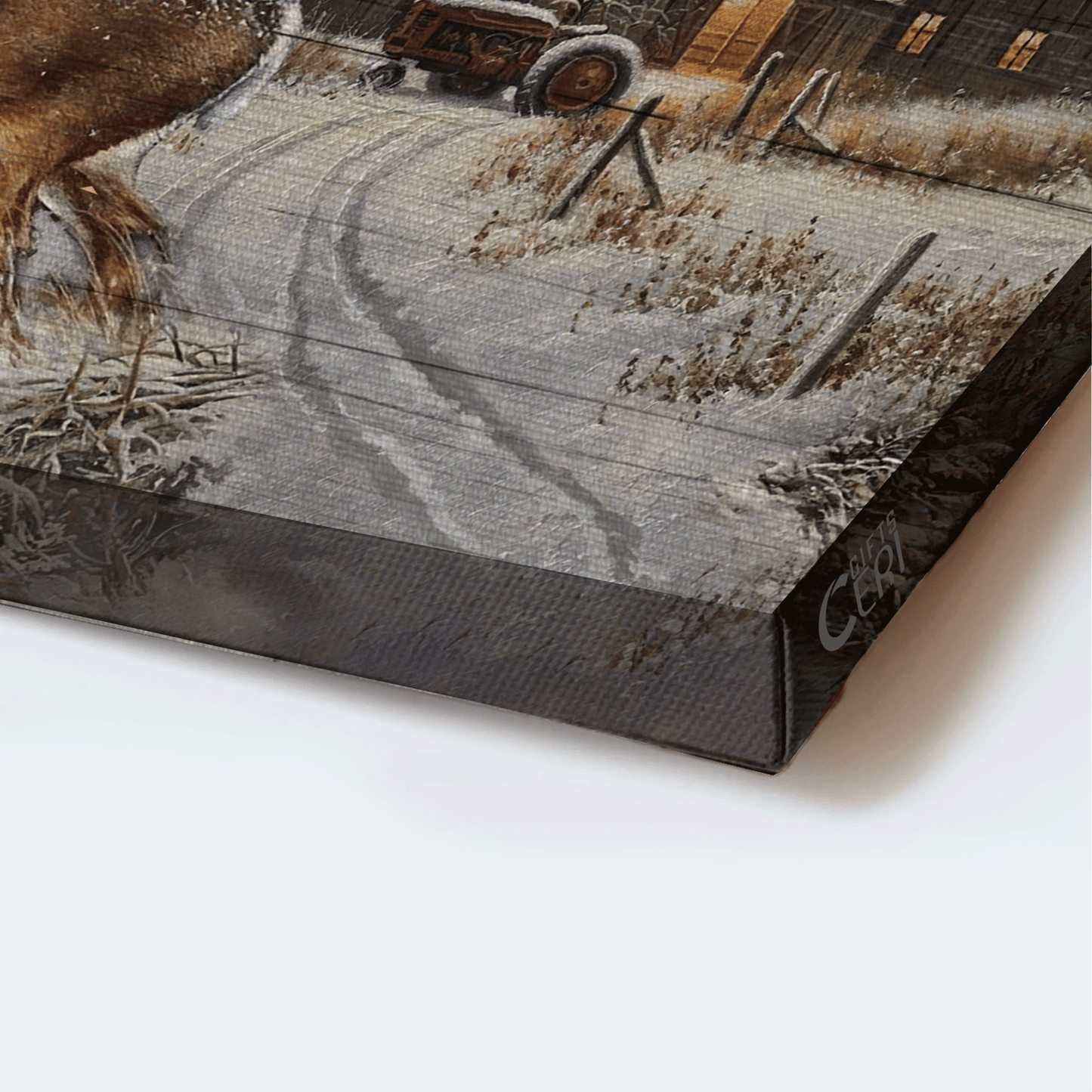Couple Landscape Canvas- Deer couple, Winter farm, Farmhouse canvas- Gift for couple, lover, husband. wife, boyfriend, girlfriend- And so together we built a life we loved