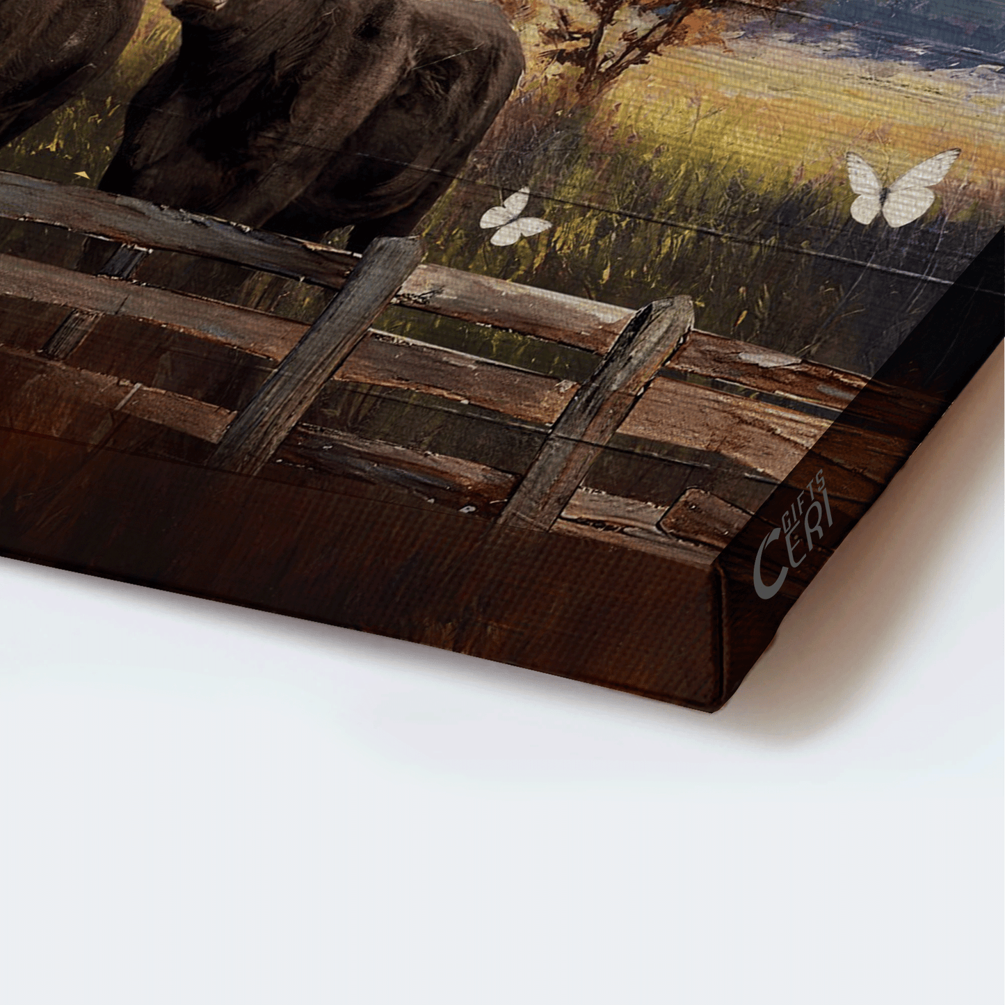 Jesus Landscape Canvas - Peaceful farm, Angus cow, White butterfly Landscape Canvas - Gift For Christian - Live like someone left the gate open Landscape Canvas