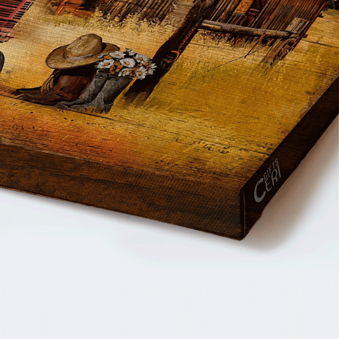 Jesus Landscape Canvas - Old Barn Painting, Electric Tricycle, Sunset Landscape Landscape Canvas - Gift For Christian - And so together we built the life we loved Landscape Canvas