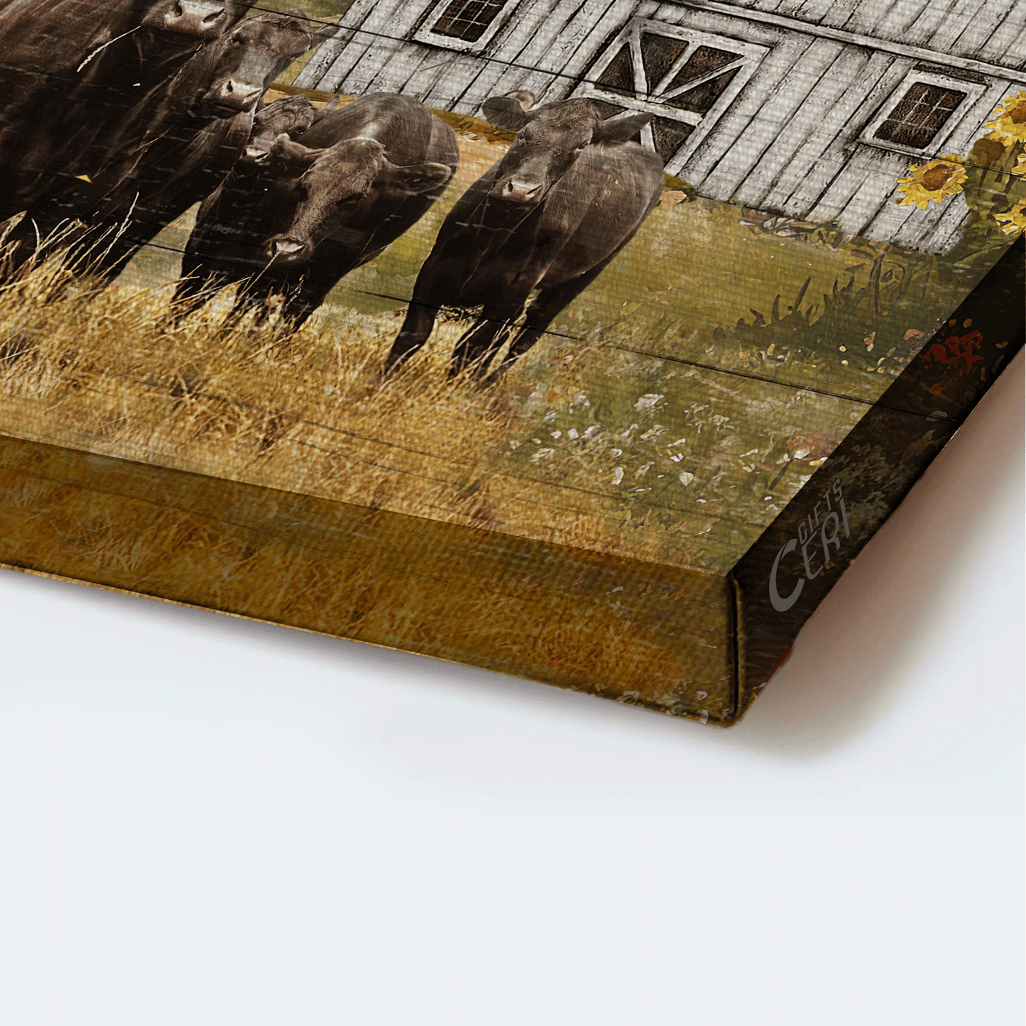 Jesus Landscape Canvas- Aberdeen Angus Canvas, Sunflower Car, Tranquil Farm- Gift For Religious Christian- Every Day Is A New Beginning