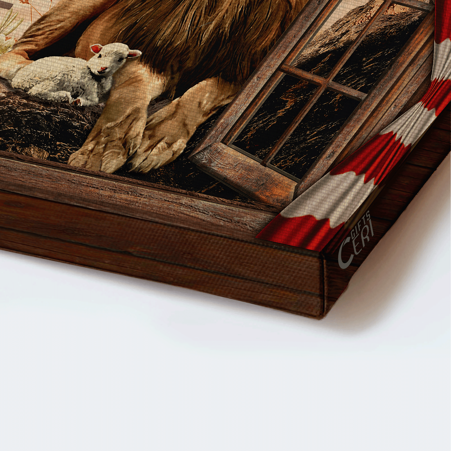 Jesus Landscape Canvas - Lion of Judah, Lamb of God, The US flag Canvas - Gift for Christian - Be still and know that I am God Landscape Canvas