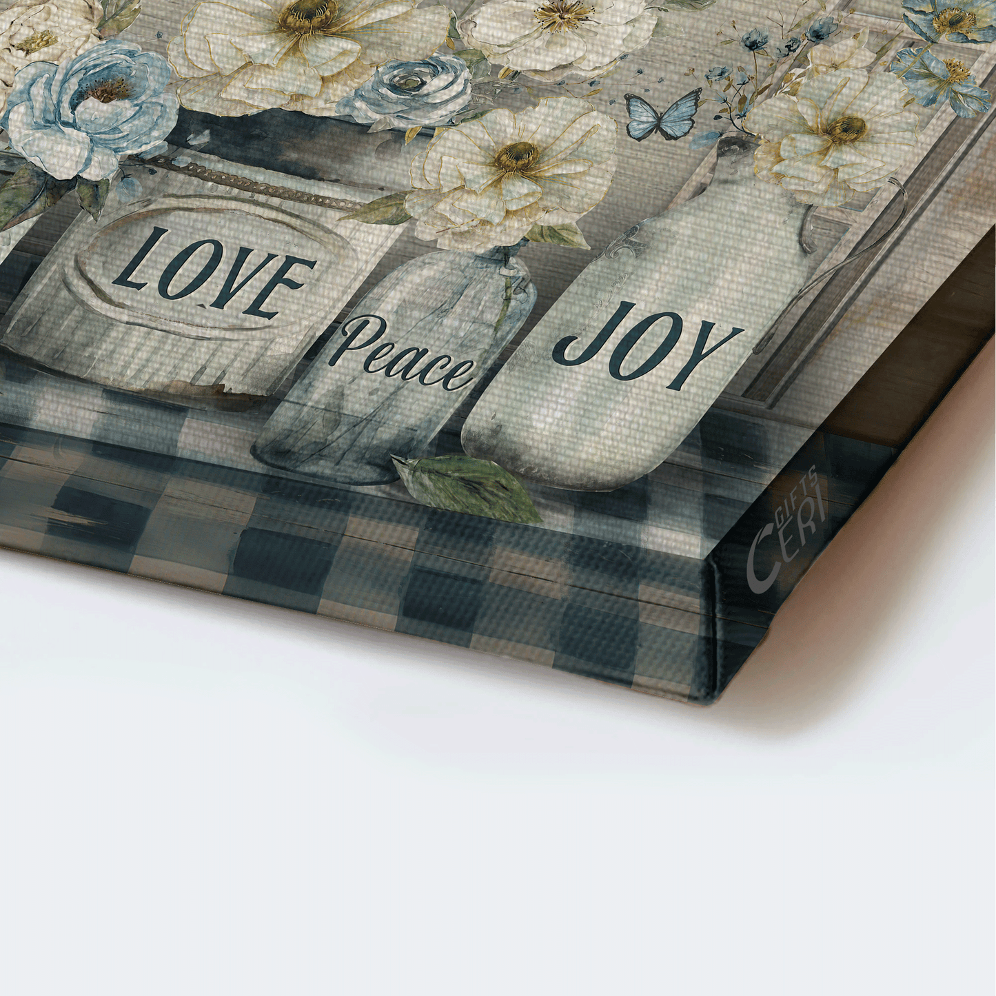 Jesus Landscape Canvas - Beautiful Camellia, Blue Butterfly, Flower Painting Landscape Canvas - Gift For Christian - Today I Choose Joy